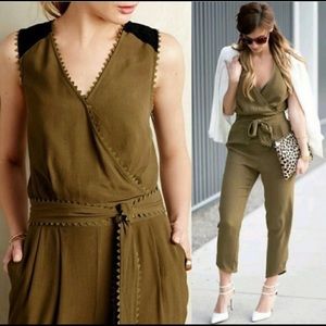 Anthropologie Chiffon & lace jumpsuit, size 4P